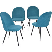 Polsterstuhl - Esszimmerstuhl 4er-Set Schwarz/Petrol 1