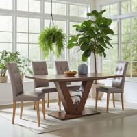 Esstischgruppe 5-teilig, Nussbau gallery 1_2nd