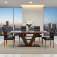 Esstischgruppe 5-teilig, Nussbaum NB/Eic gallery