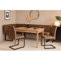 Polstereckbank (Kurzer Schenkel Links) 150x190 cm Schwarz/Br