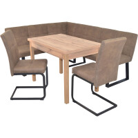 Polstereckbank (Kurzer Schenkel Links) 150x190 cm Schwarz/Br