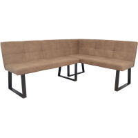 Polstereckbank (Kurzer Schenkel Rechts) 150x190 cm Schwarz/B