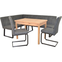 Polstereckbank (Kurzer Schenkel Links) 150x190 cm Schwarz/Gr