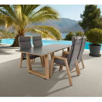 Lesli Living 5-teilig Dining-Set Sitzgruppe in Holzoptik 4