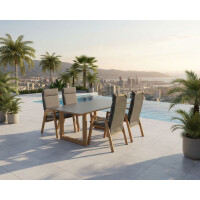 Lesli Living 5-teilig Dining-Set Sitzgruppe in Holzoptik 5