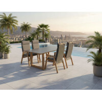 Lesli Living 5-teilig Dining-Set Sitzgruppe in Holzoptik 7