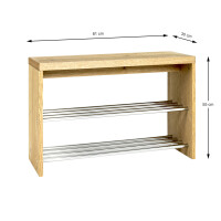Haku Schuhbank aus MDF Echtholzfurnier Eiche, obere Ablage W