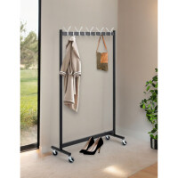 Haku Rollgarderobe aus Stahlrohr in schwarz lackiert, mit 18