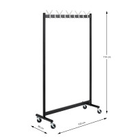 Haku Rollgarderobe aus Stahlrohr in schwarz lackiert, mit 18