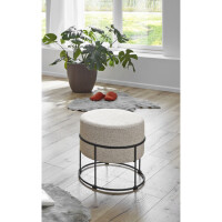 Haku Hocker Gestell aus Stahlrohr in schwarz lackiert, Sitz 
