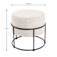 Haku Hocker Gestell aus Stahlrohr in schwarz lackiert, Sitz 