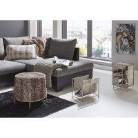 Haku Hocker aus MDF mit Textilgewebe aus Samt (Motiv Snake) 
