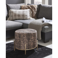 Haku Hocker aus MDF mit Textilgewebe aus Samt (Motiv Snake) 