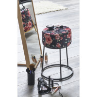 Haku Hocker aus MDF mit Textilgewebe aus Samt (Motiv Black R