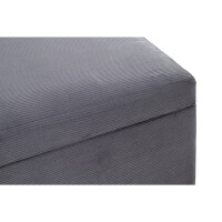 Haku Sitztruhe aus MDF mit Textilgewebe aus Cord in grau bez