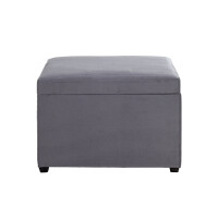Haku Sitztruhe aus MDF mit Textilgewebe aus Cord in grau bez