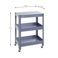 Haku Servierwagen aus Metall in blau pulverbeschichtet 7