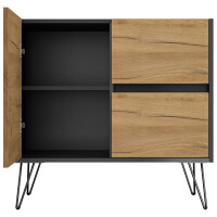 Posseik Sideboard Industrial C 80 cm Grafit/Eiche Front 5