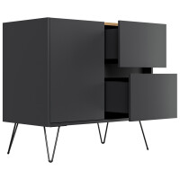 Posseik Sideboard Industrial C 80 cm Grafit/Eiche Top 4