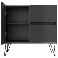 Posseik Sideboard Industrial C 80 cm Grafit/Eiche Top 5