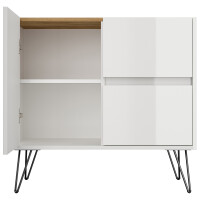 Posseik Sideboard Industrial C 80 cm Weiß/Eiche Top 5