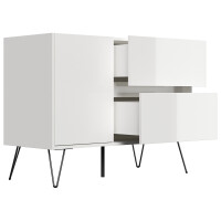 Posseik Sideboard Industrial S 100 cm Weiß hochglanz 4