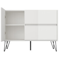 Posseik Sideboard Industrial S 100 cm Weiß hochglanz 5