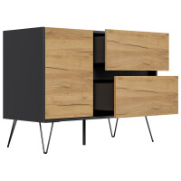 Posseik Sideboard Industrial S 100 cm Grafit/Eiche Front 4