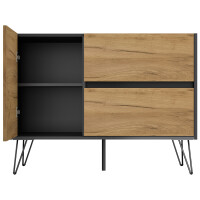 Posseik Sideboard Industrial S 100 cm Grafit/Eiche Front 5