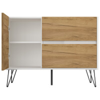 Posseik Sideboard Industrial S 100 cm Weiß/Eiche Front