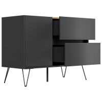 Posseik Sideboard Industrial S 100 cm Grafit/Eiche Top 4