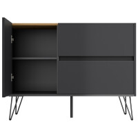 Posseik Sideboard Industrial S 100 cm Grafit/Eiche Top 5