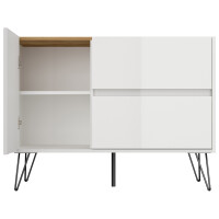 Posseik Sideboard Industrial S 100 cm Weiß/Eiche Top 5
