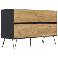 Posseik Sideboard Industrial E 120 cm Grafit/Eiche Front 3