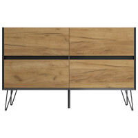 Posseik Sideboard Industrial E 120 cm Grafit/Eiche Front 5