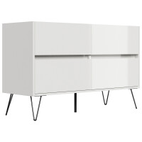 Posseik Sideboard Industrial E 120 cm Weiß/Eiche Top 3