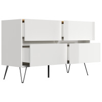 Posseik Sideboard Industrial E 120 cm Weiß/Eiche Top 4