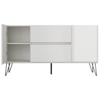 Posseik Sideboard Industrial F 140 cm Weiß hochglanz 5