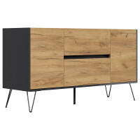 Posseik Sideboard Industrial F 140 cm Grafit/Eiche Front 3
