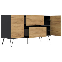 Posseik Sideboard Industrial F 140 cm Grafit/Eiche Front 4