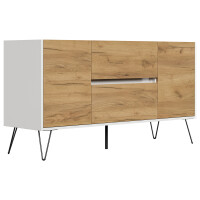 Posseik Sideboard Industrial F 140 cm Weiß/Eiche Front