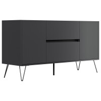 Posseik Sideboard Industrial F 140 cm Grafit/Eiche Top 3