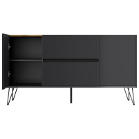 Posseik Sideboard Industrial F 140 cm Grafit/Eiche Top 5