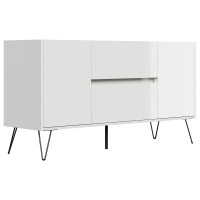 Posseik Sideboard Industrial F 140 cm Weiß/Eiche Top 3