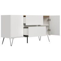 Posseik Sideboard Industrial F 140 cm Weiß/Eiche Top 4