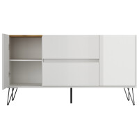 Posseik Sideboard Industrial F 140 cm Weiß/Eiche Top 5