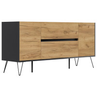 Posseik Sideboard Industrial G 155 cm Grafit/Eiche Front 3