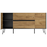 Posseik Sideboard Industrial G 155 cm Grafit/Eiche Front 5