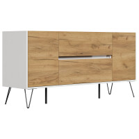 Posseik Sideboard Industrial G 155 cm Weiß/Eiche Front