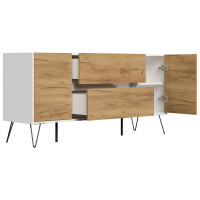 Posseik Sideboard Industrial G 155 cm Weiß/Eiche Front
